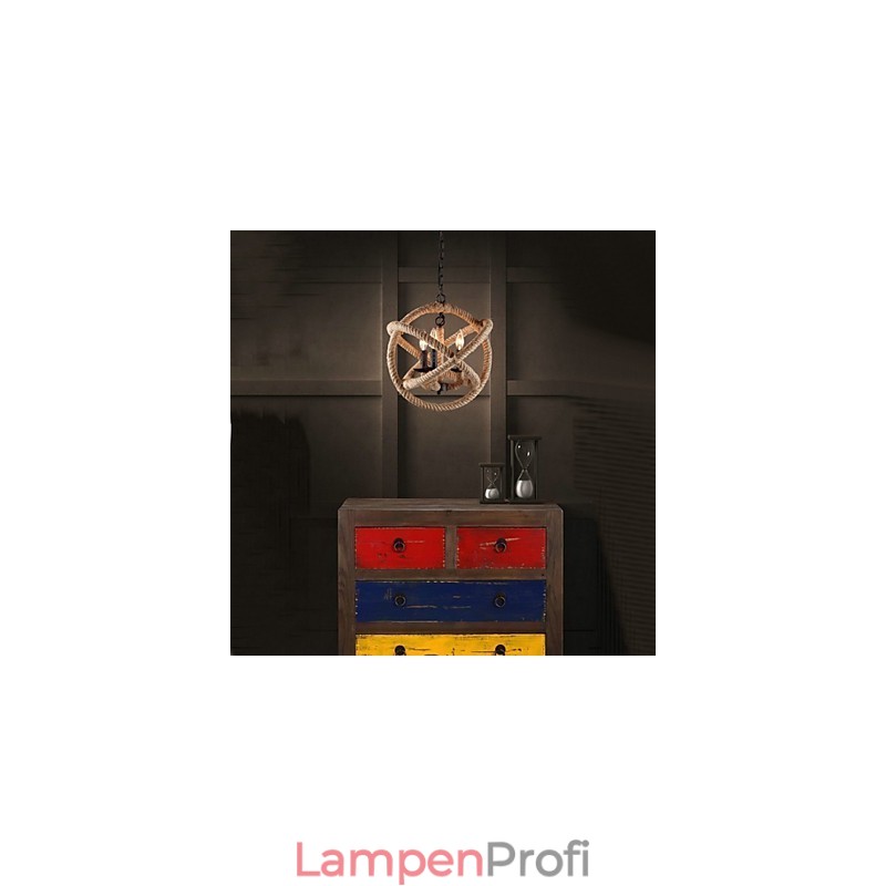 Kronleuchter aus bemaltem Metall im Landhausstil im Mini-Stil