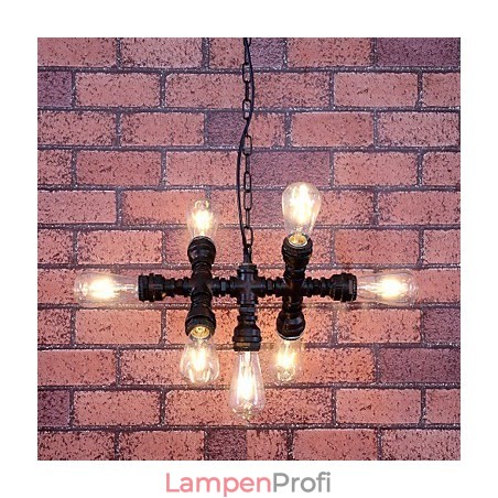 Kronleuchter aus bemaltem Metall im Vintage-Stil