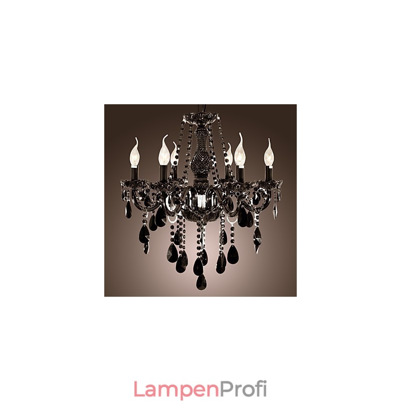 Kronleuchter Schwarz Kristall Modern 6 Lichter
