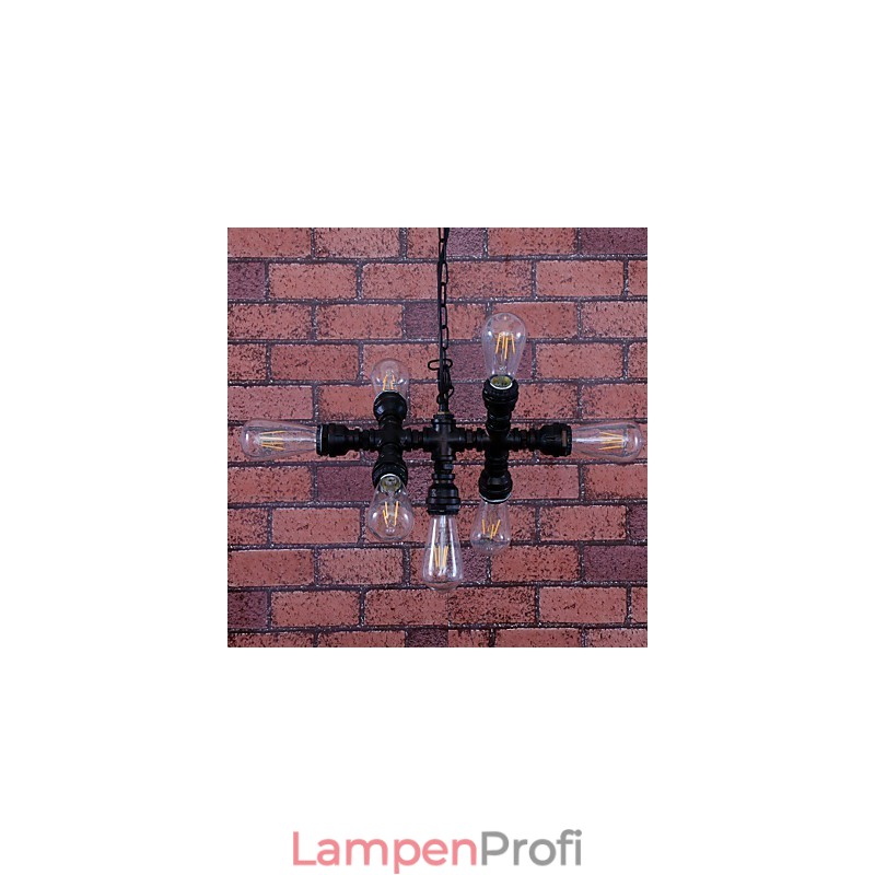 Kronleuchter aus bemaltem Metall im Vintage-Stil