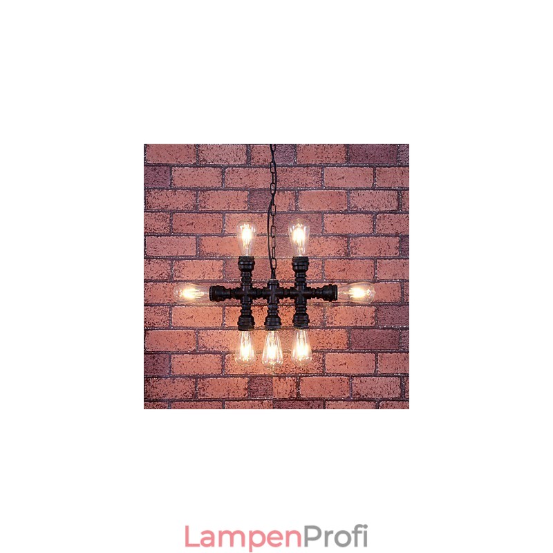 Kronleuchter aus bemaltem Metall im Vintage-Stil