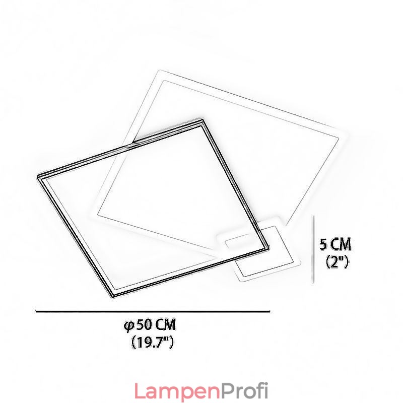 Moderne Deckenleuchte, geometrische quadratische Deckenleuchte