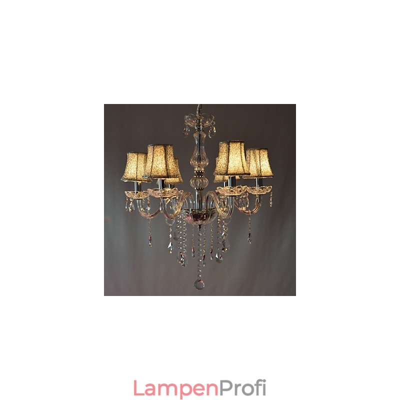 Moderner Luxus-Kronleuchter mit 6 Lichtern und Kristalldekoration