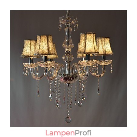 Moderner Luxus-Kronleuchter mit 6 Lichtern und Kristalldekoration Moderner Luxus-Kronleuchter mit 6 Lichtern und Kristalldekoration