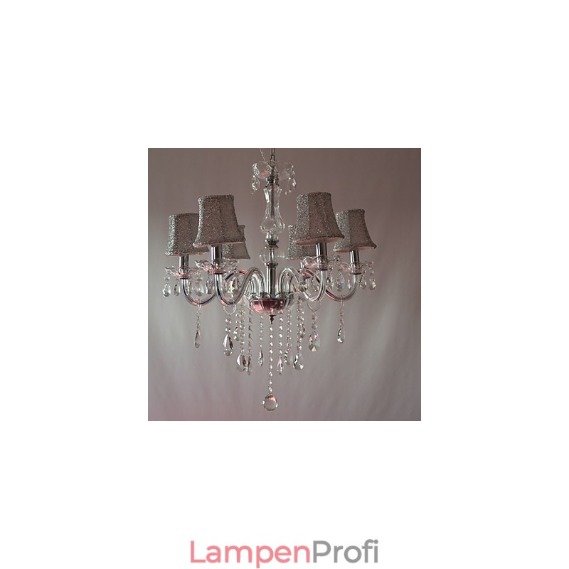 Moderner Luxus-Kronleuchter mit 6 Lichtern und Kristalldekoration