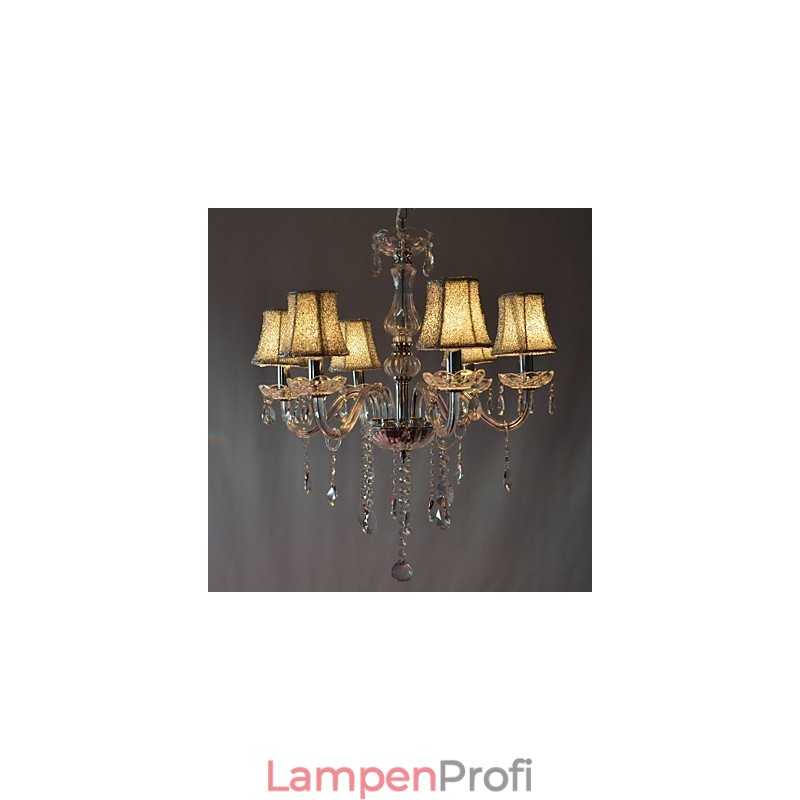 Moderner Luxus-Kronleuchter mit 6 Lichtern und Kristalldekoration