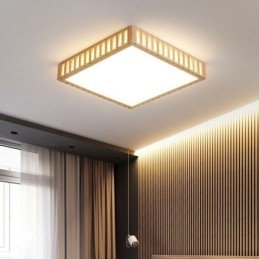 Japanische Deckenlampe Quadratische Holzdeckenlampe