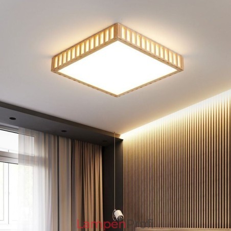 Japanische Deckenlampe Quadratische Holzdeckenlampe Japanische Deckenlampe Quadratische Holzdeckenlampe