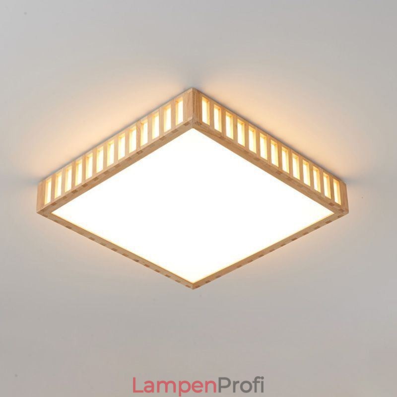 Japanische Deckenlampe Quadratische Holzdeckenlampe