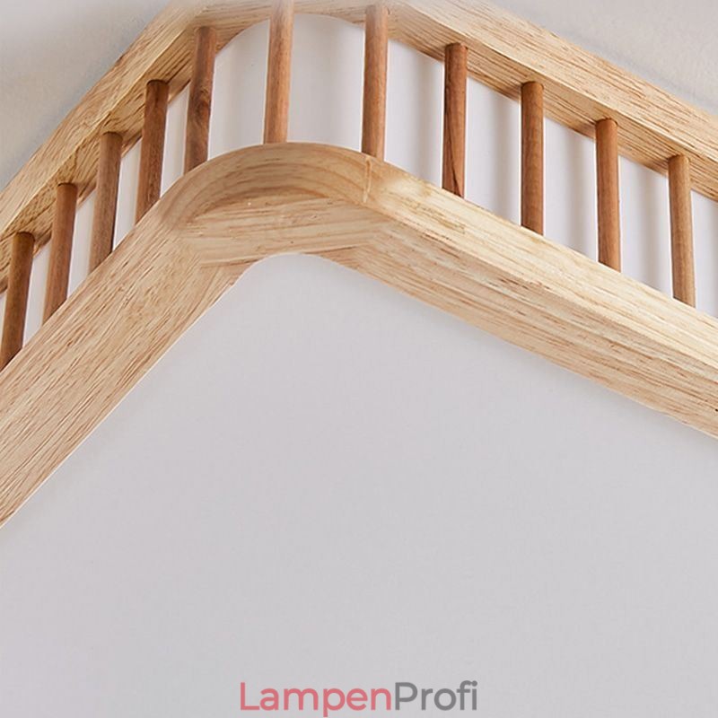 Japanische Deckenlampe Quadratische Holzdeckenlampe