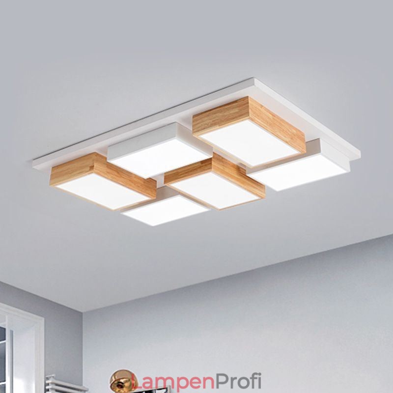 Moderne Acryl Deckenleuchte Geometrische Holz Deckenleuchte