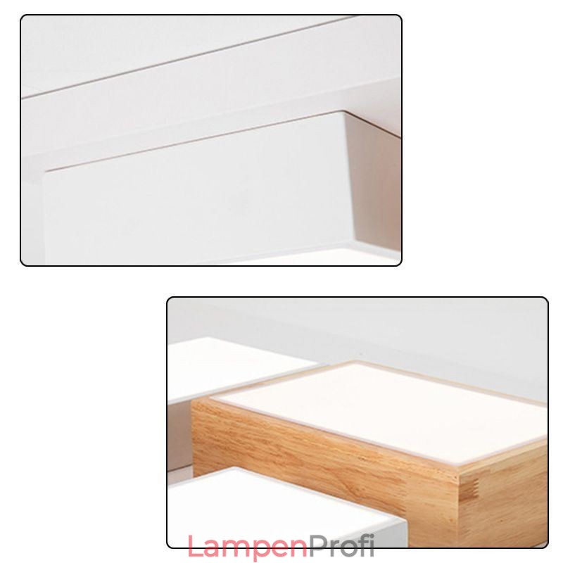 Moderne Acryl Deckenleuchte Geometrische Holz Deckenleuchte