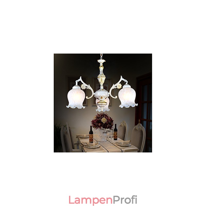 Kronleuchter Drei Lichter Weiß Europäischen Retro Klassische
