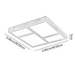 Japanische Acryl-Deckenleuchte, geometrische Holz-Deckenleuchte