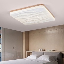 Japanische Acryl-Deckenleuchte, quadratische gewellte Deckenlampe
