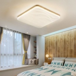 Japanische Acryl-Deckenleuchte, quadratische gewellte Deckenlampe