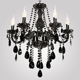 Kronleuchter Schwarz Kristall Modern 6 Lichter
