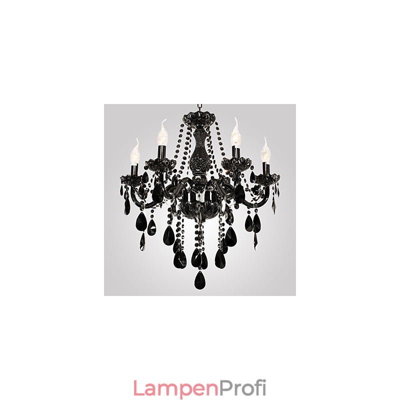Kronleuchter Schwarz Kristall Modern 6 Lichter