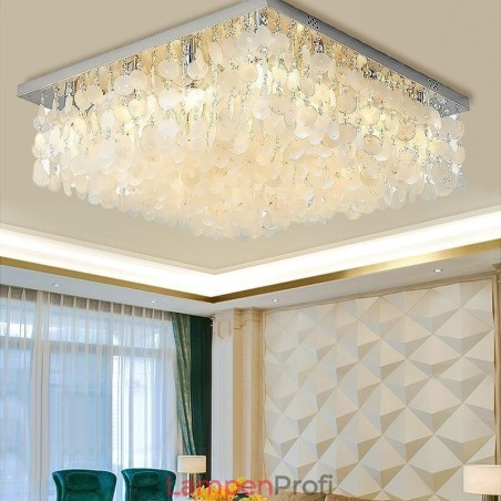 Moderne weiße Muschel-Deckenleuchte, Unterputz-Kronleuchter Moderne weiße Muschel-Deckenleuchte, Unterputz-Kronleuchter
