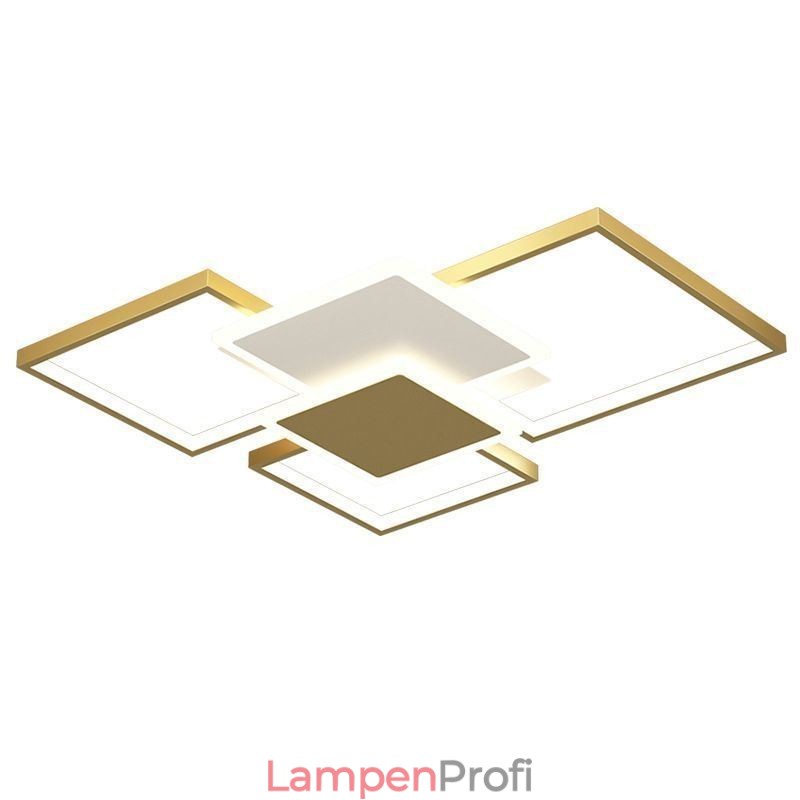 Moderne goldene Unterputz-Deckenleuchte mit geometrischer Leuchte, 2-lagig