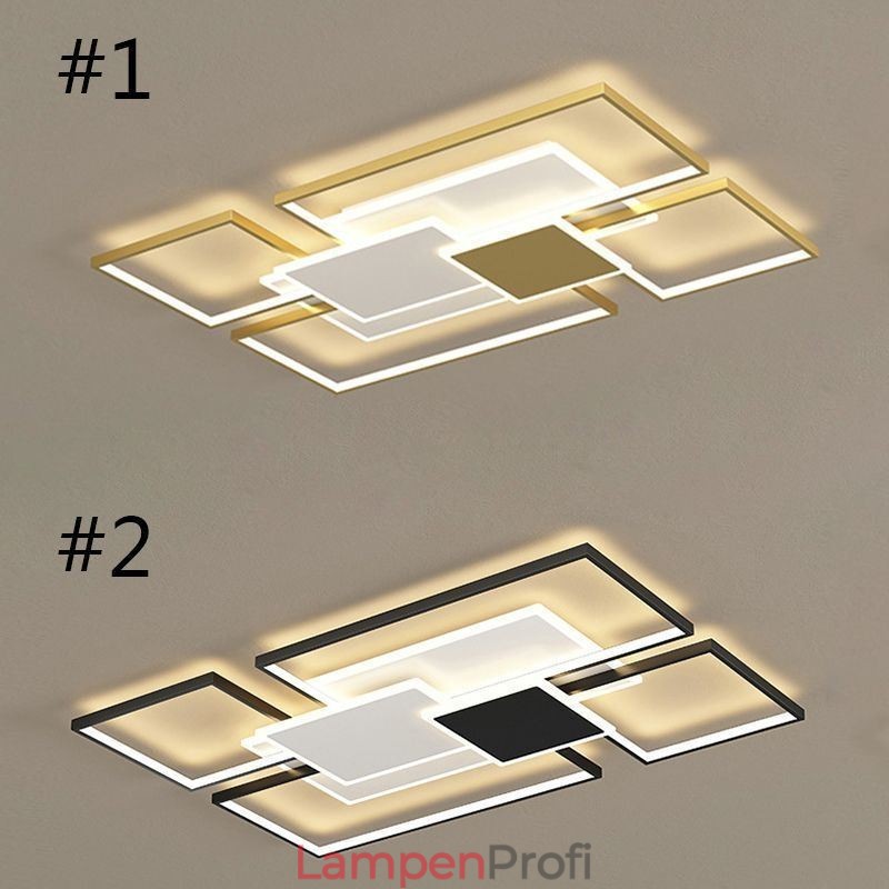 Moderne goldene Unterputz-Deckenleuchte mit geometrischer Leuchte, 2-lagig