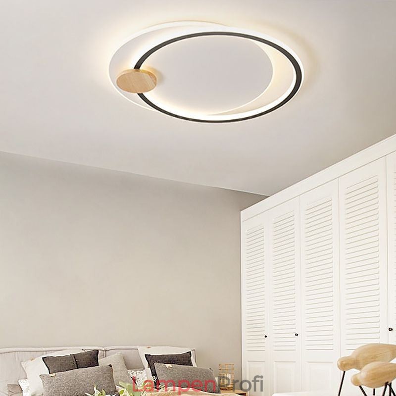 Moderne Deckenleuchte mit 2 Ringen aus Acryl