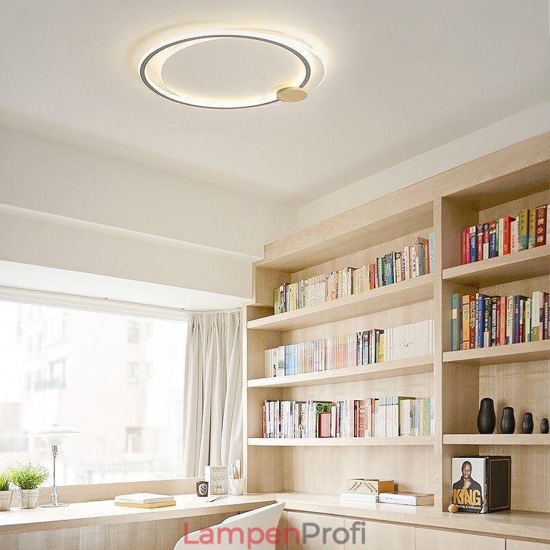 Moderne Deckenleuchte mit 2 Ringen aus Acryl