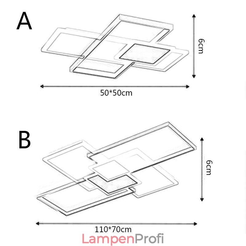 Moderne Deckenleuchte Quadrat Acryl Unterputz Deckenleuchten Leuchte