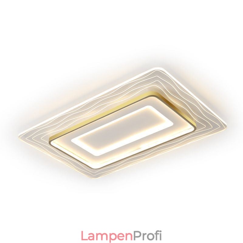 Rechteckige, flächenbündige, minimalistische, ultradünne Deckenleuchte aus Acryl