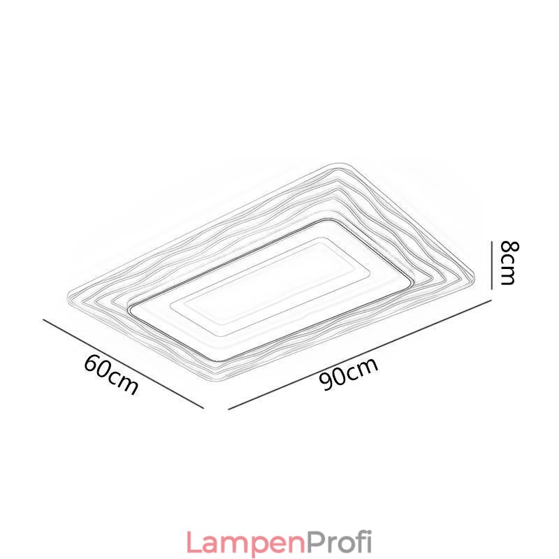 Rechteckige, flächenbündige, minimalistische, ultradünne Deckenleuchte aus Acryl