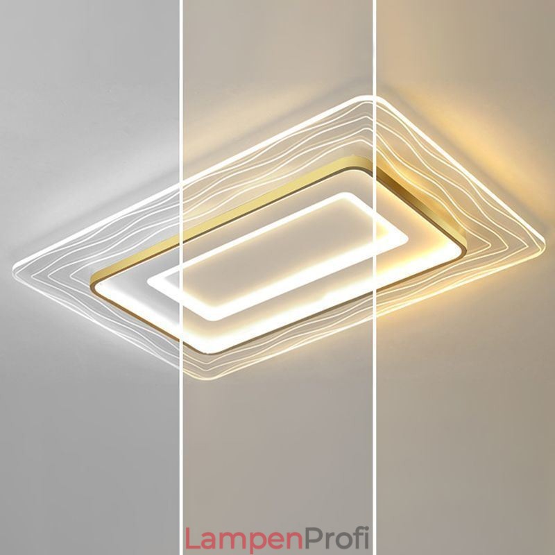 Rechteckige, flächenbündige, minimalistische, ultradünne Deckenleuchte aus Acryl