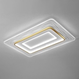 Rechteckige, flächenbündige, minimalistische, ultradünne Deckenleuchte aus Acryl
