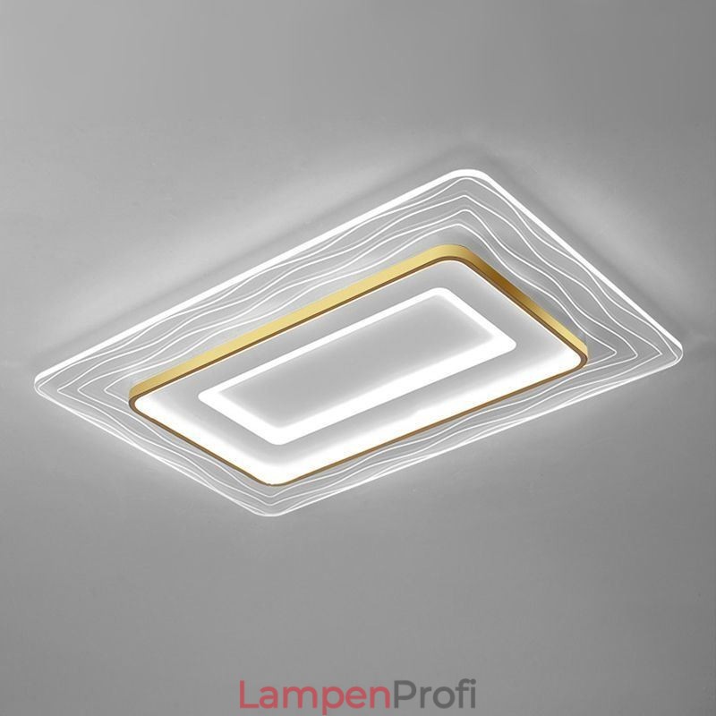 Rechteckige, flächenbündige, minimalistische, ultradünne Deckenleuchte aus Acryl
