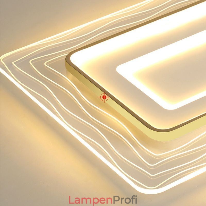 Rechteckige, flächenbündige, minimalistische, ultradünne Deckenleuchte aus Acryl