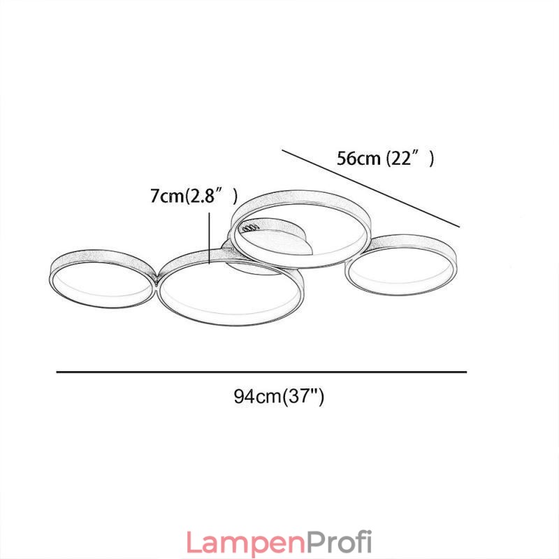 Deckenleuchte 7200LM 4 Ringe Leuchte