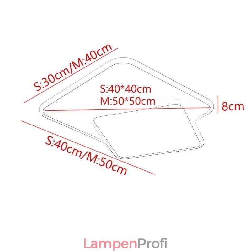 Doppelte quadratische Deckenleuchte zur bündigen Montage