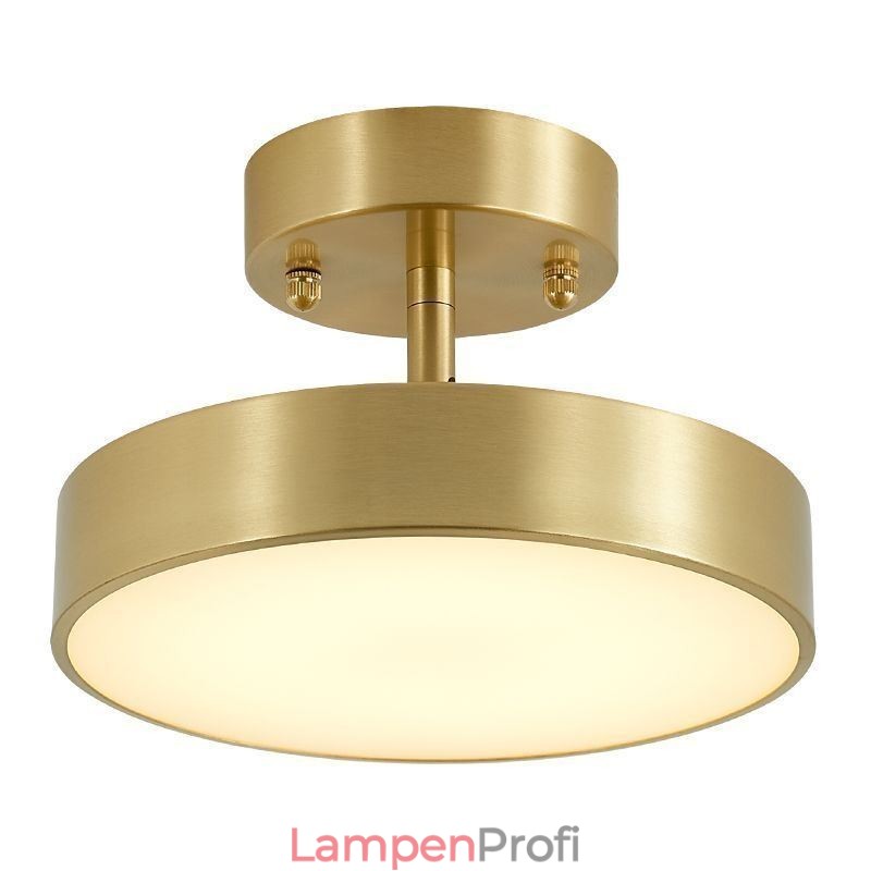 Runde Mini-Deckenleuchte in Gold-Kupfer