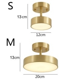 Runde Mini-Deckenleuchte in Gold-Kupfer