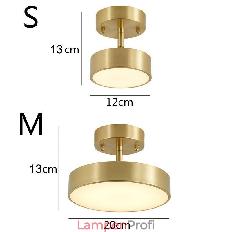 Runde Mini-Deckenleuchte in Gold-Kupfer
