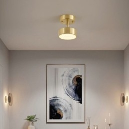 Runde Mini-Deckenleuchte in Gold-Kupfer