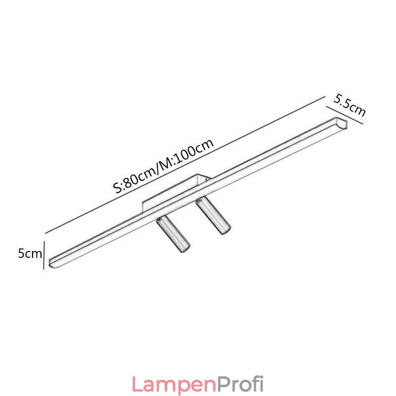 Linearer Deckenstrahler aus Acryl zur bündigen Montage