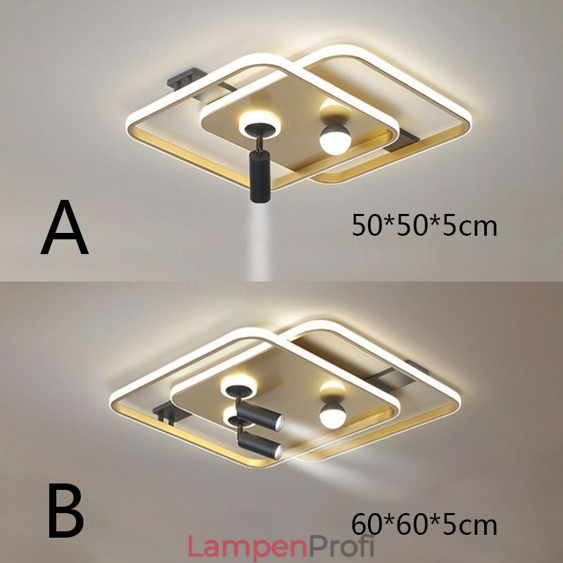 Quadratischer Deckenstrahler aus Acryl zur bündigen Montage
