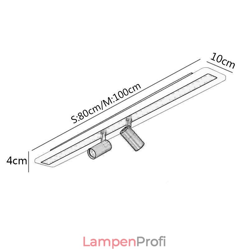 Linearer Deckenstrahler aus Acryl zur bündigen Montage