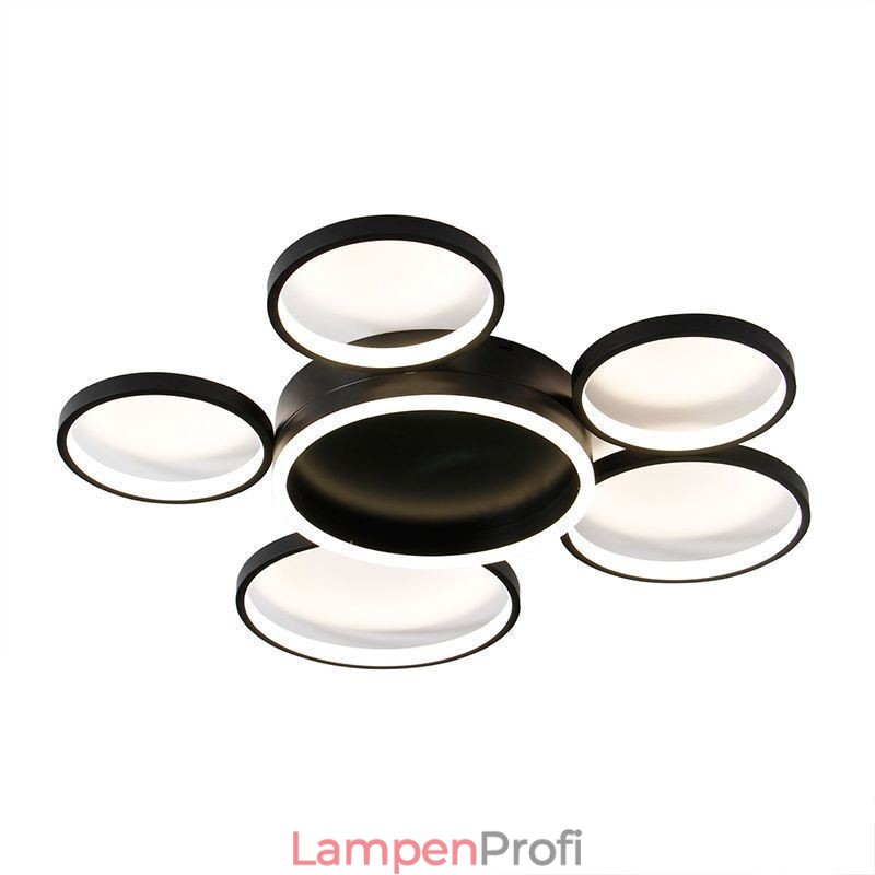 Moderne Deckenleuchte mit 6 Ringen aus Acryl