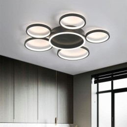 Moderne Deckenleuchte mit 6 Ringen aus Acryl