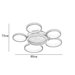 Moderne Deckenleuchte mit 6 Ringen aus Acryl