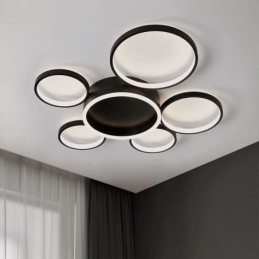 Moderne Deckenleuchte mit 6 Ringen aus Acryl