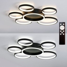 Moderne Deckenleuchte mit 6 Ringen aus Acryl