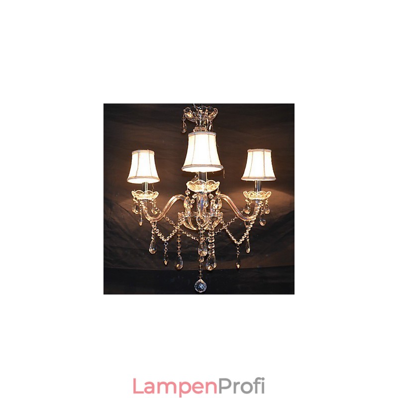 Moderner, prächtiger Kronleuchter mit 3 Lichtern und Kristallarm