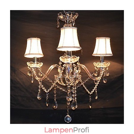 Moderner, prächtiger Kronleuchter mit 3 Lichtern und Kristallarm